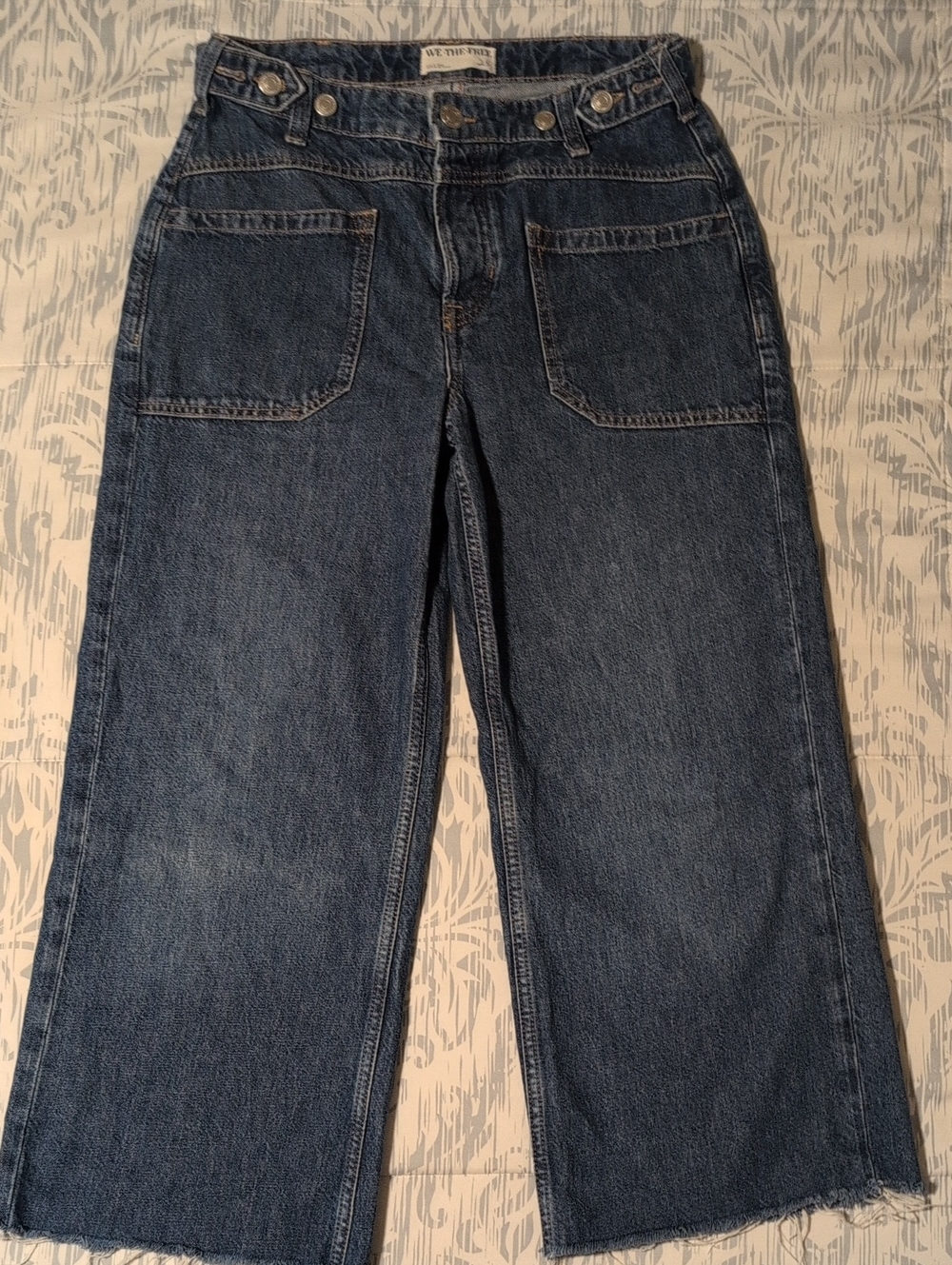 We The Free Utility Wide-Leg Patch-Pocket Jeans 25